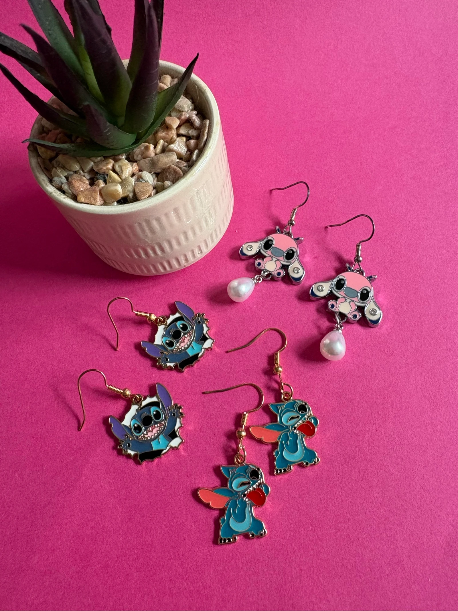 Lot de boucles d'oreilles Stitch & Angel Disney – Émaillées & Rigolotes